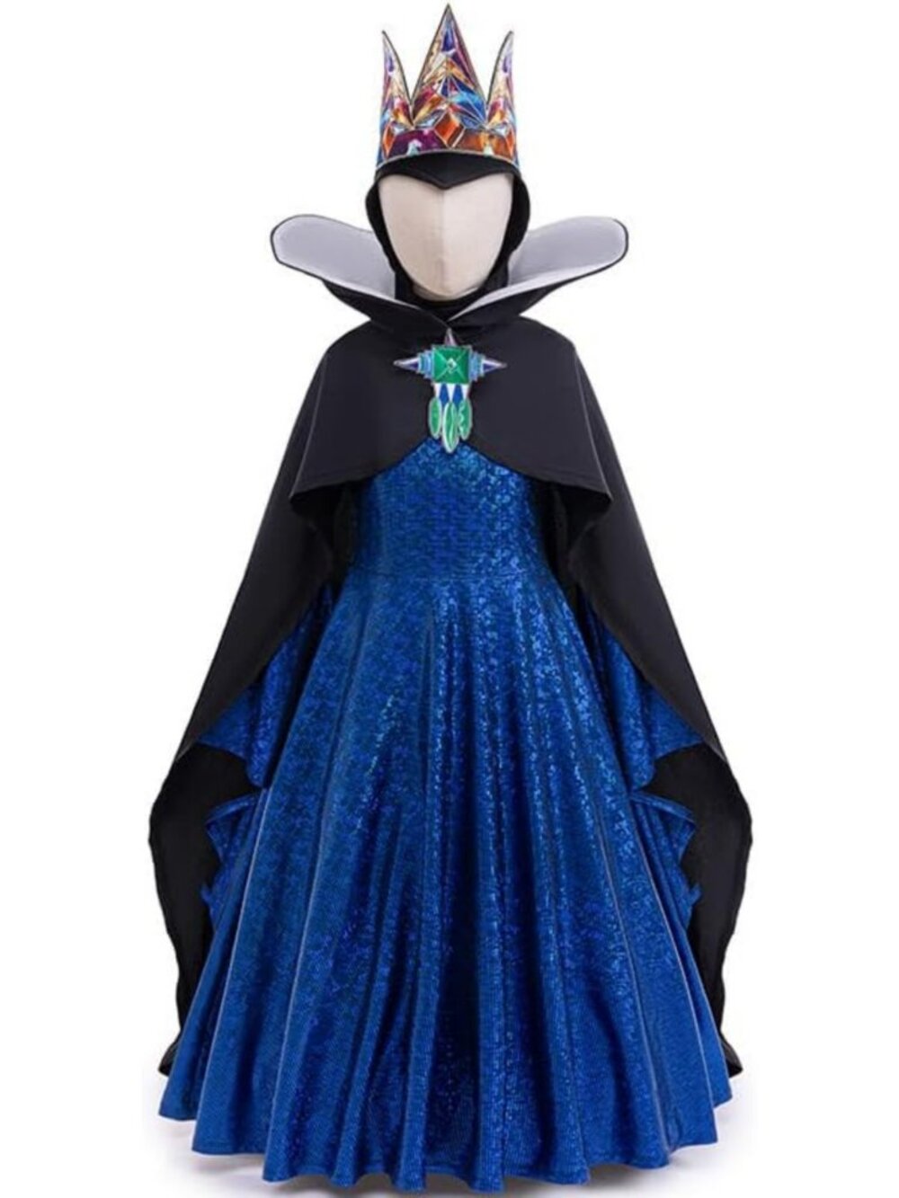Evil Queen Costume Dress Set for Girls - Halloween Cosplay, Birthday Party
